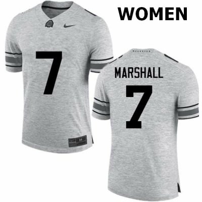 Women's Ohio State Buckeyes #7 Jalin Marshall Gray Nike NCAA College Football Jersey Check Out VID0344TE